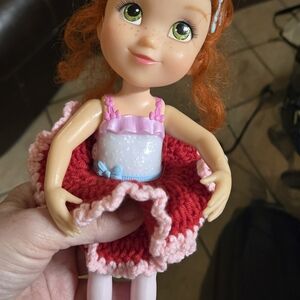 Disney Doll with Red and Pink Dress